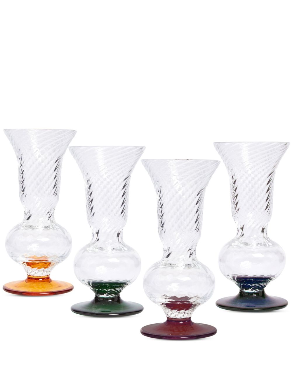 La DoubleJ faceted flutes (set of four) - White von La DoubleJ