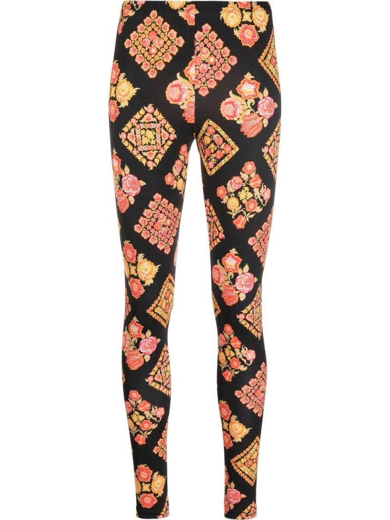 La DoubleJ floral check leggings - Black von La DoubleJ