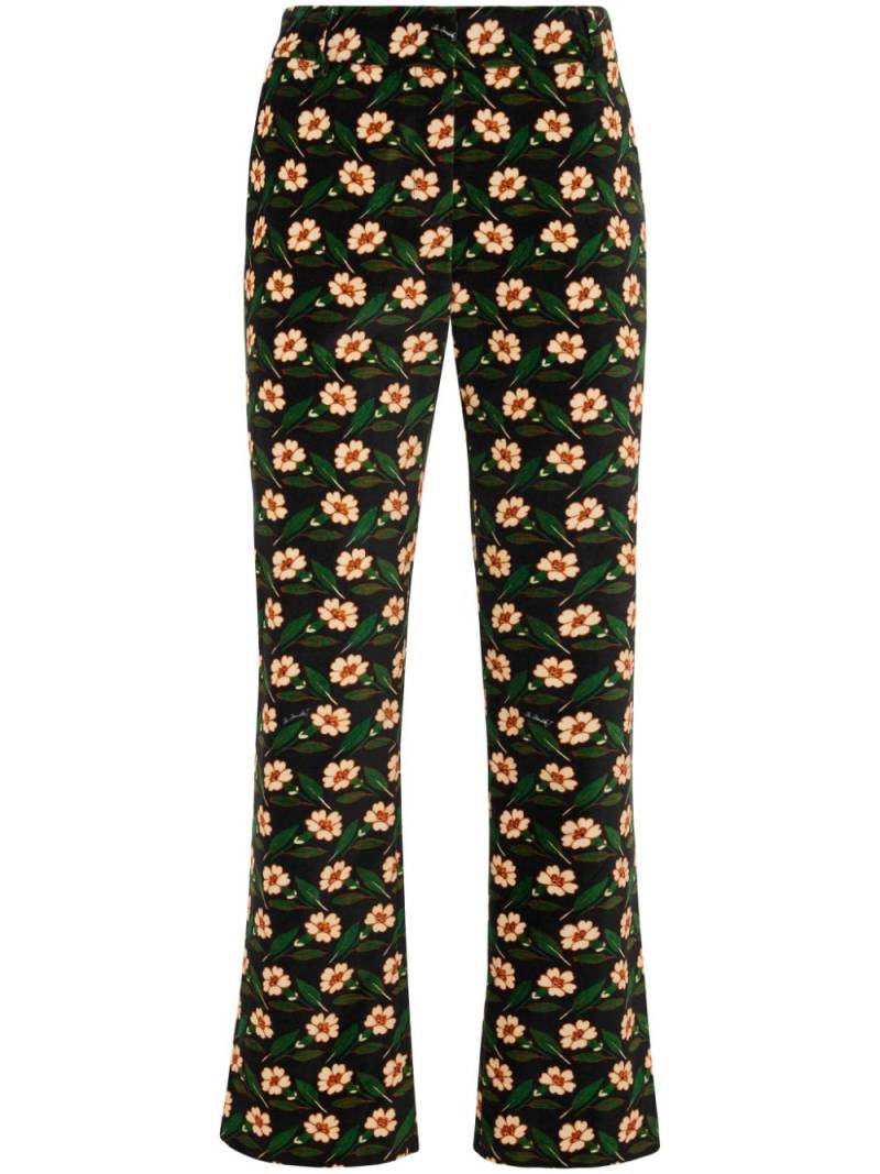 La DoubleJ floral-print cropped trousers - Black von La DoubleJ