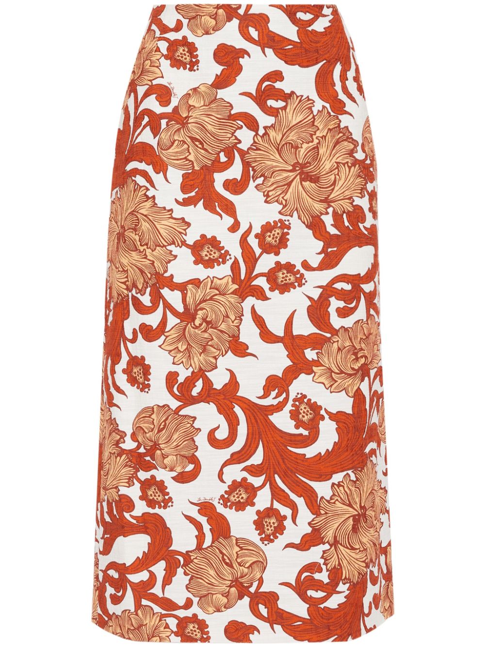 La DoubleJ floral-print high-waisted pencil skirt - White von La DoubleJ