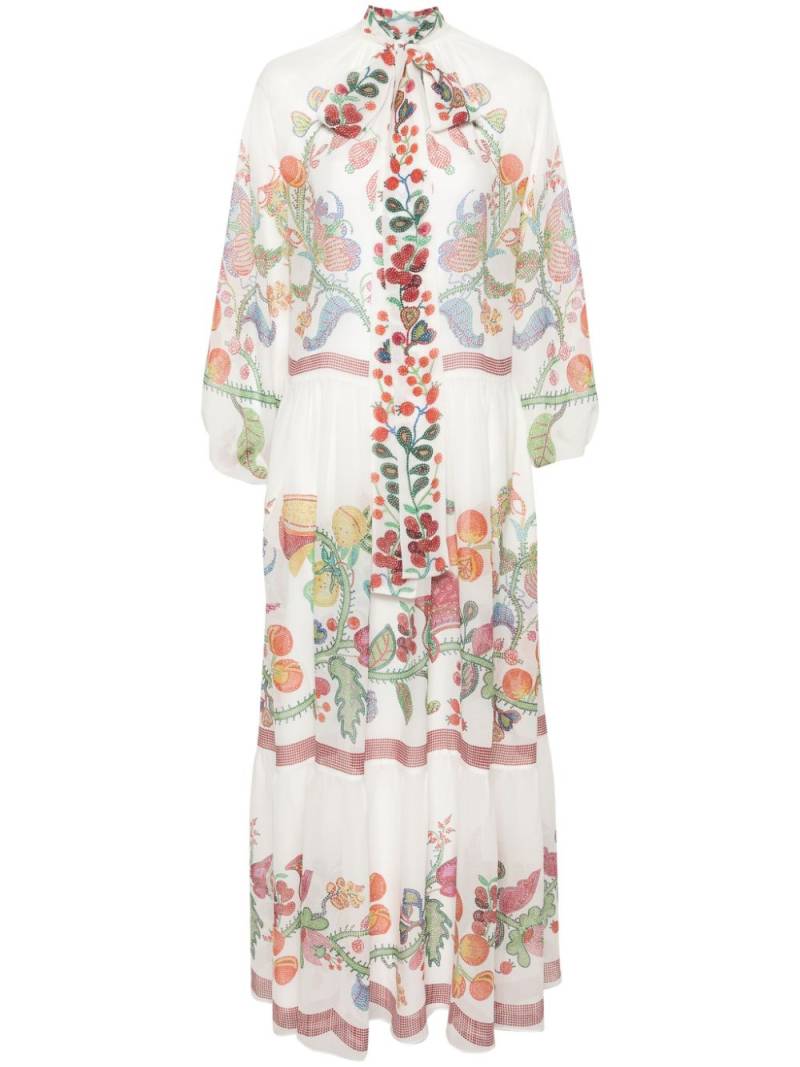 La DoubleJ floral-print silk maxi dress - White von La DoubleJ