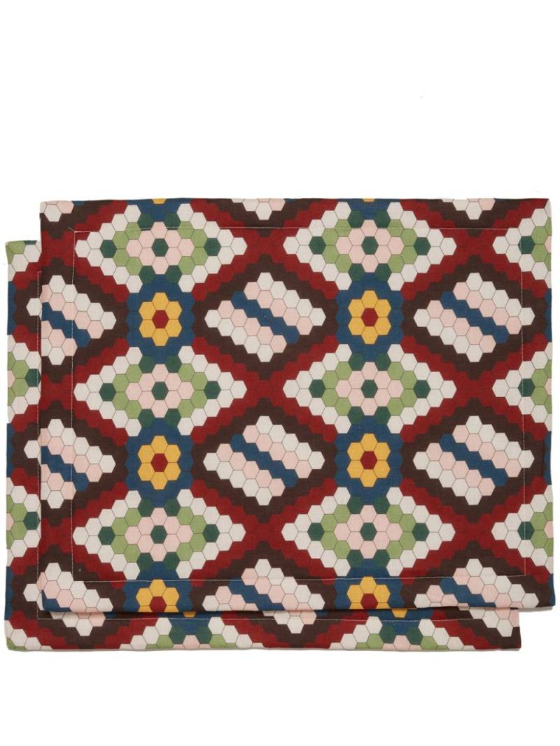 La DoubleJ geometric-pattern placemat (set of two) - Multicolour von La DoubleJ