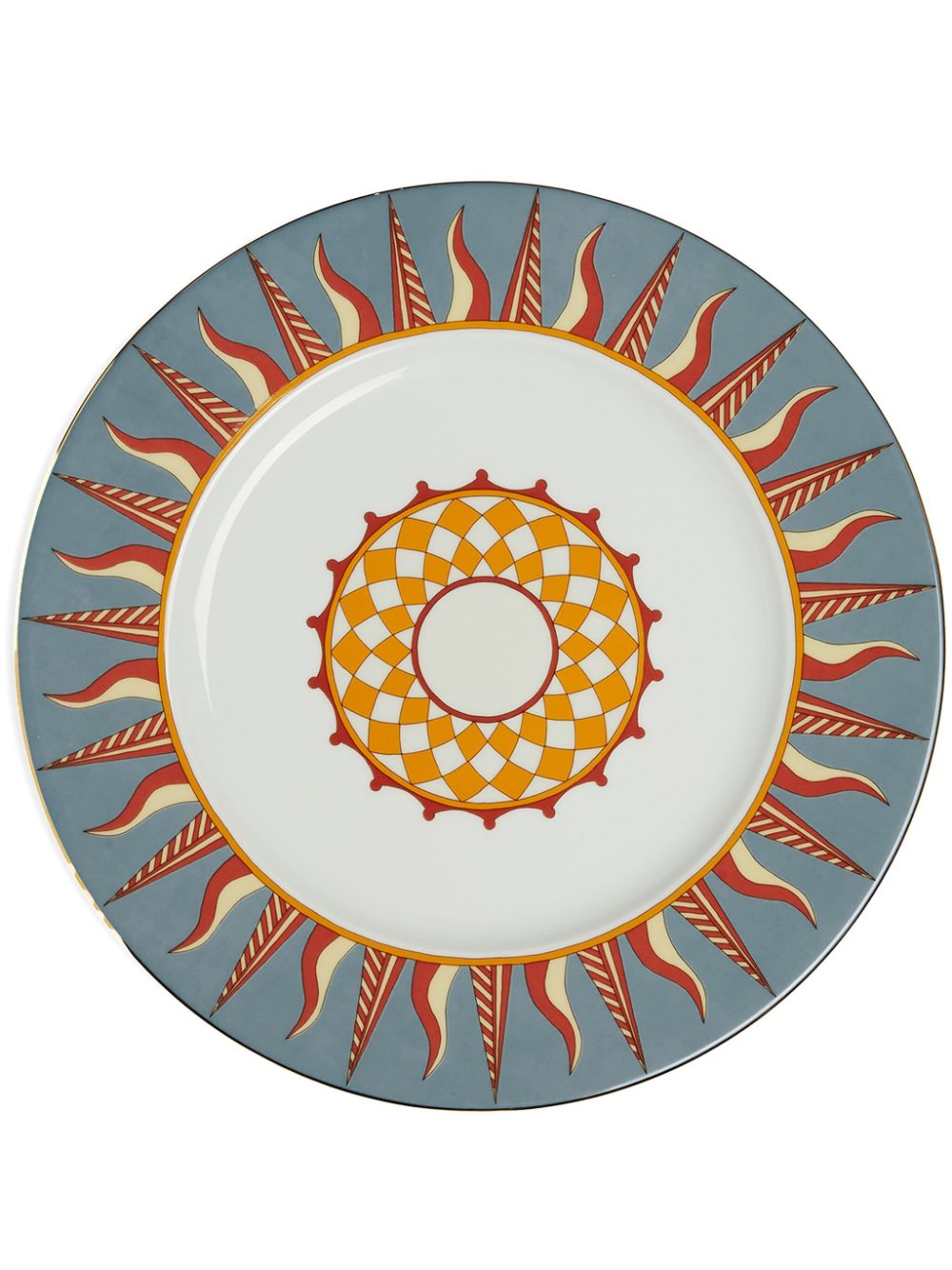 La DoubleJ geometric-print porcelain charger plate (31cm) - Grey von La DoubleJ