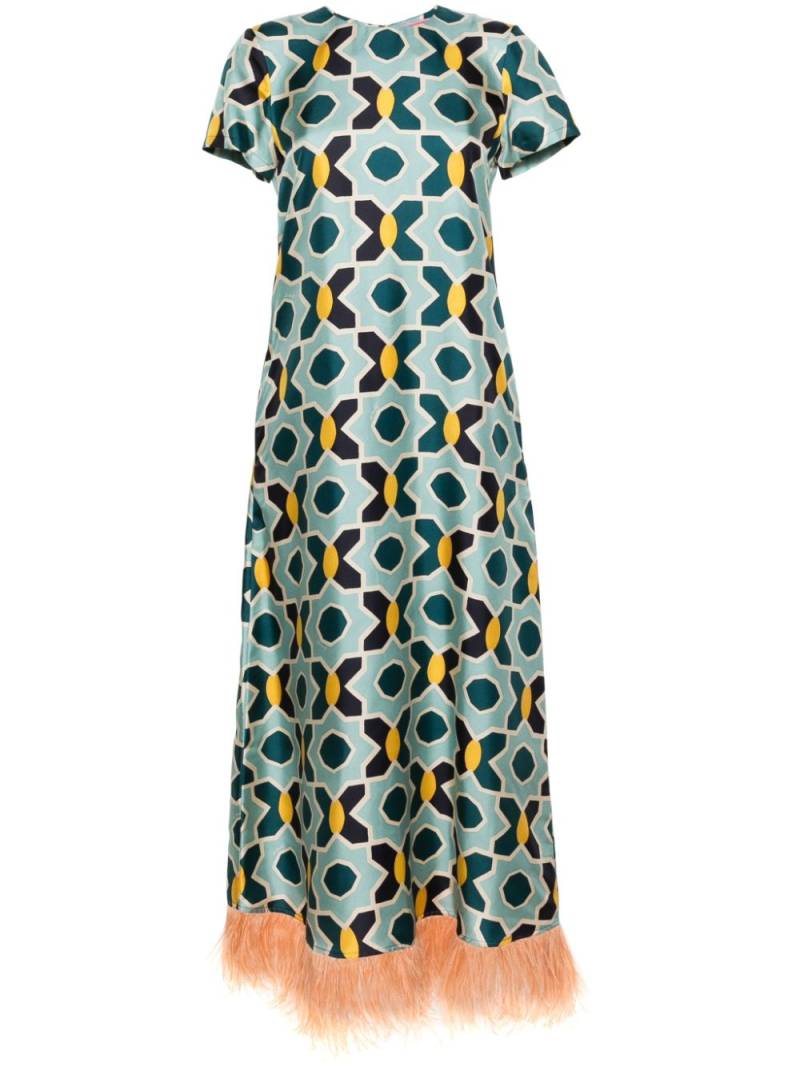 La DoubleJ geometric-print silk swing dress - Blue von La DoubleJ