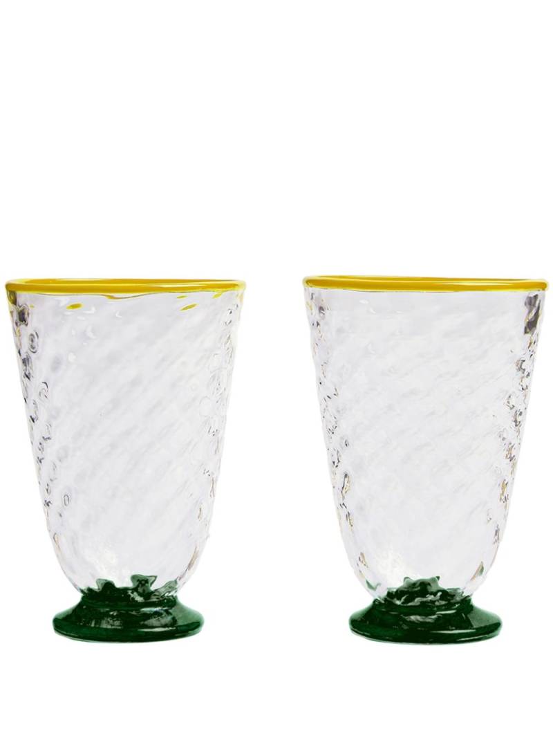 La DoubleJ metallic-trim quilted glass (set of two) - Neutrals von La DoubleJ