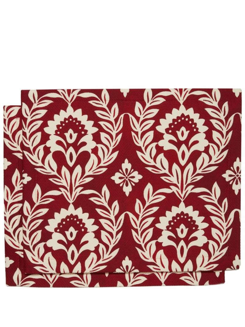 La DoubleJ monogram-print placemat (set of two) - Red von La DoubleJ