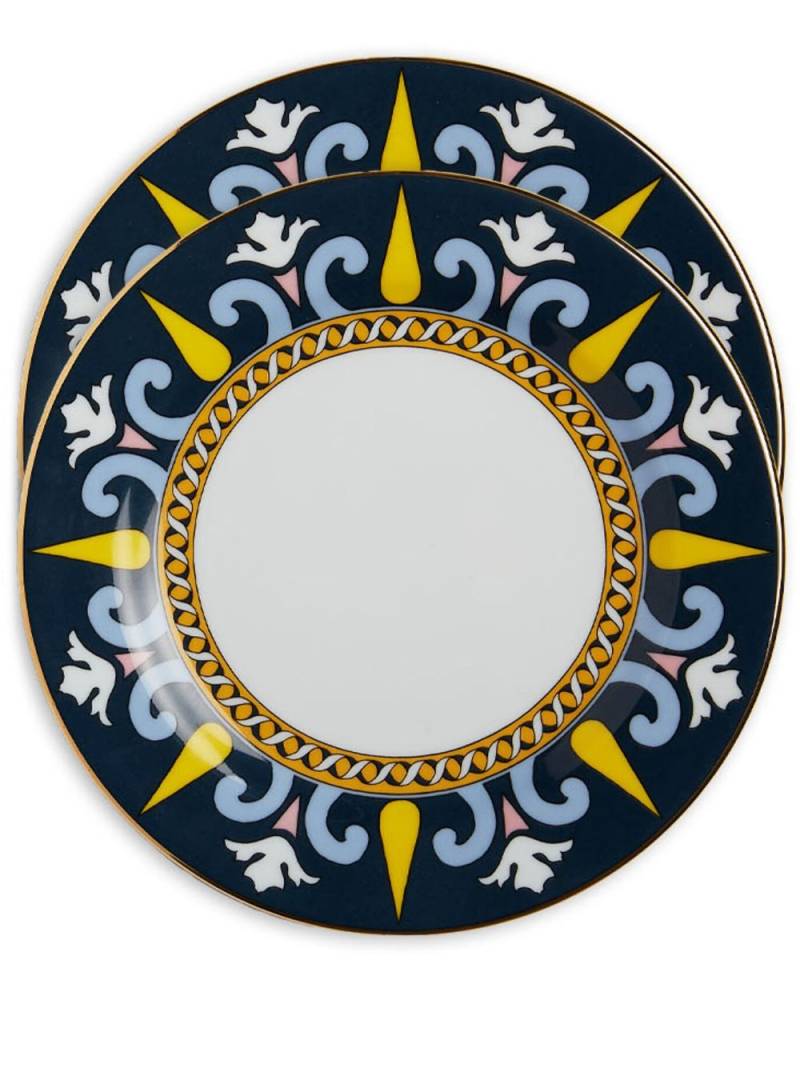 La DoubleJ porcelain dessert plate set - Blue von La DoubleJ