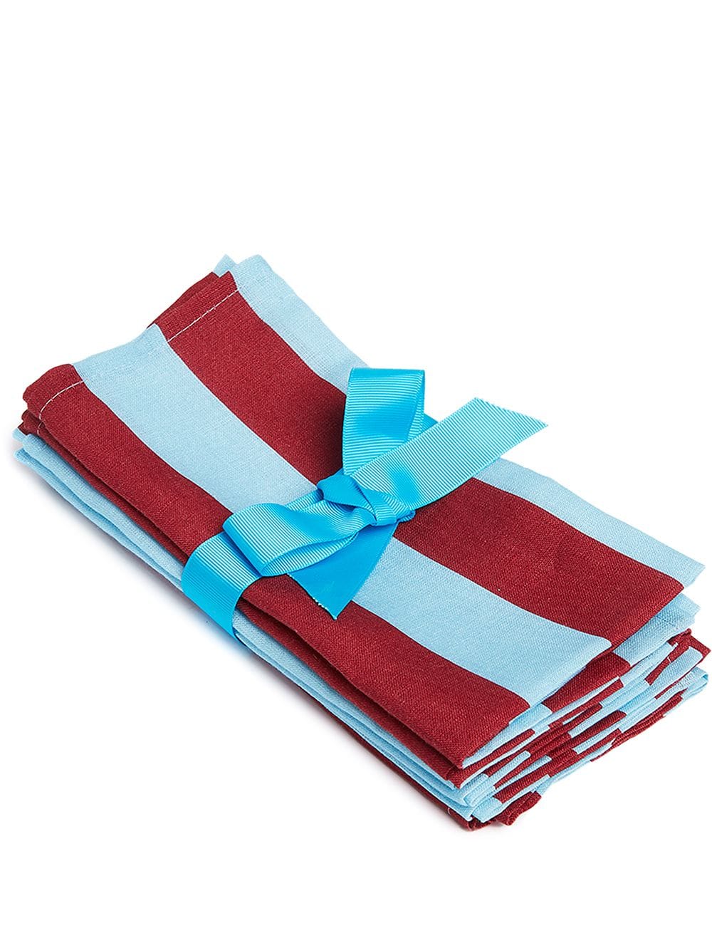 La DoubleJ set of 6 large striped napkins (45x45) - Red von La DoubleJ