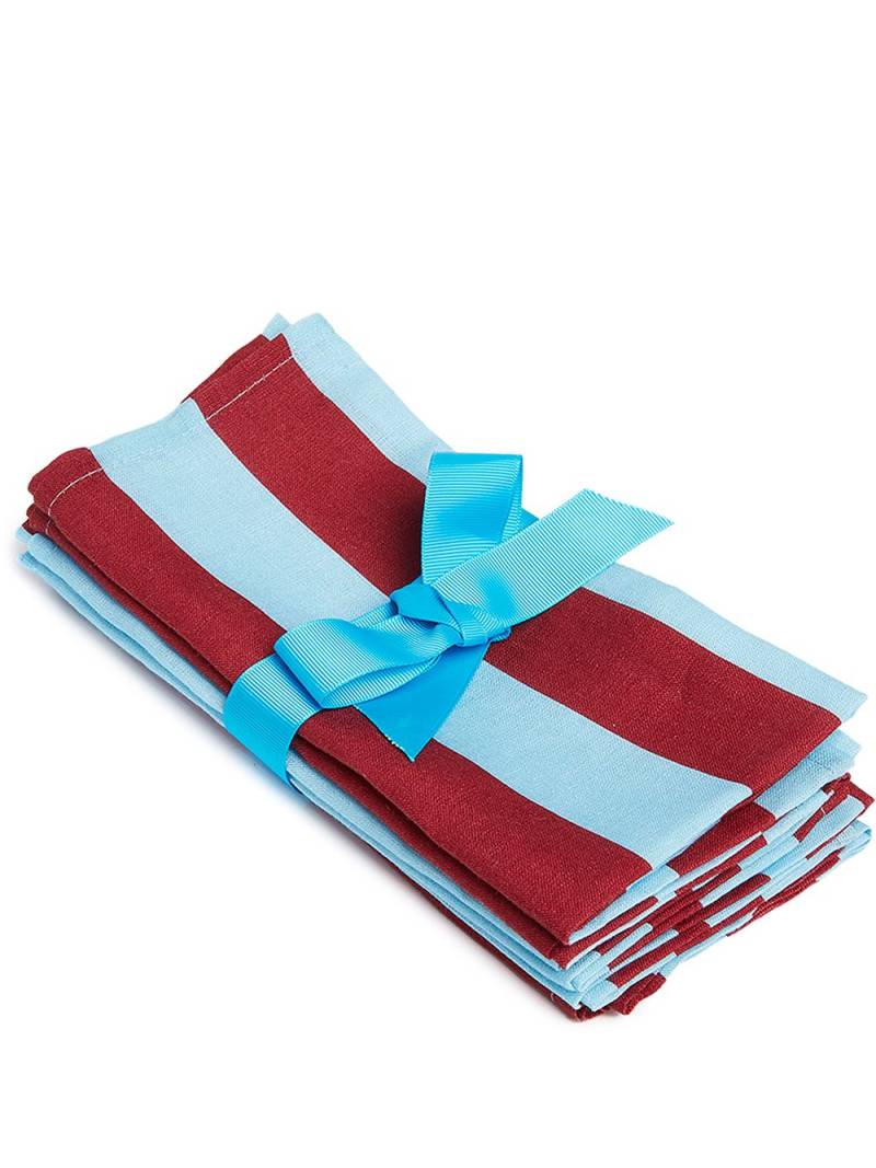 La DoubleJ set of 6 large striped napkins (45x45) - Red von La DoubleJ