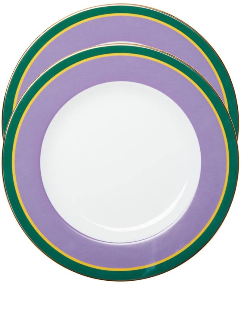 La DoubleJ striped porcelain dinner plates (set of 2) - White von La DoubleJ