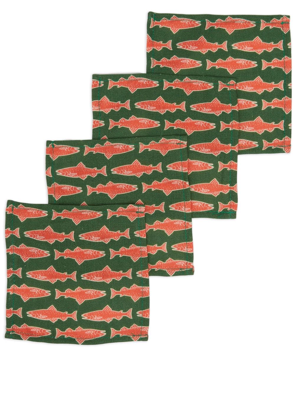 La DoubleJ x Passalacqua Como Fish napkin (set of four) - Green von La DoubleJ