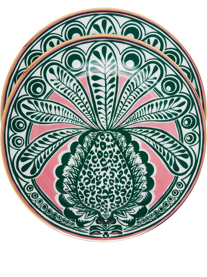 La DoubleJ Pineapple Fuxia dessert plates (set of 2) - Pink von La DoubleJ