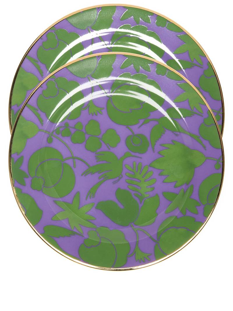 La DoubleJ Wildbird dessert plates (set of 2) - Purple von La DoubleJ