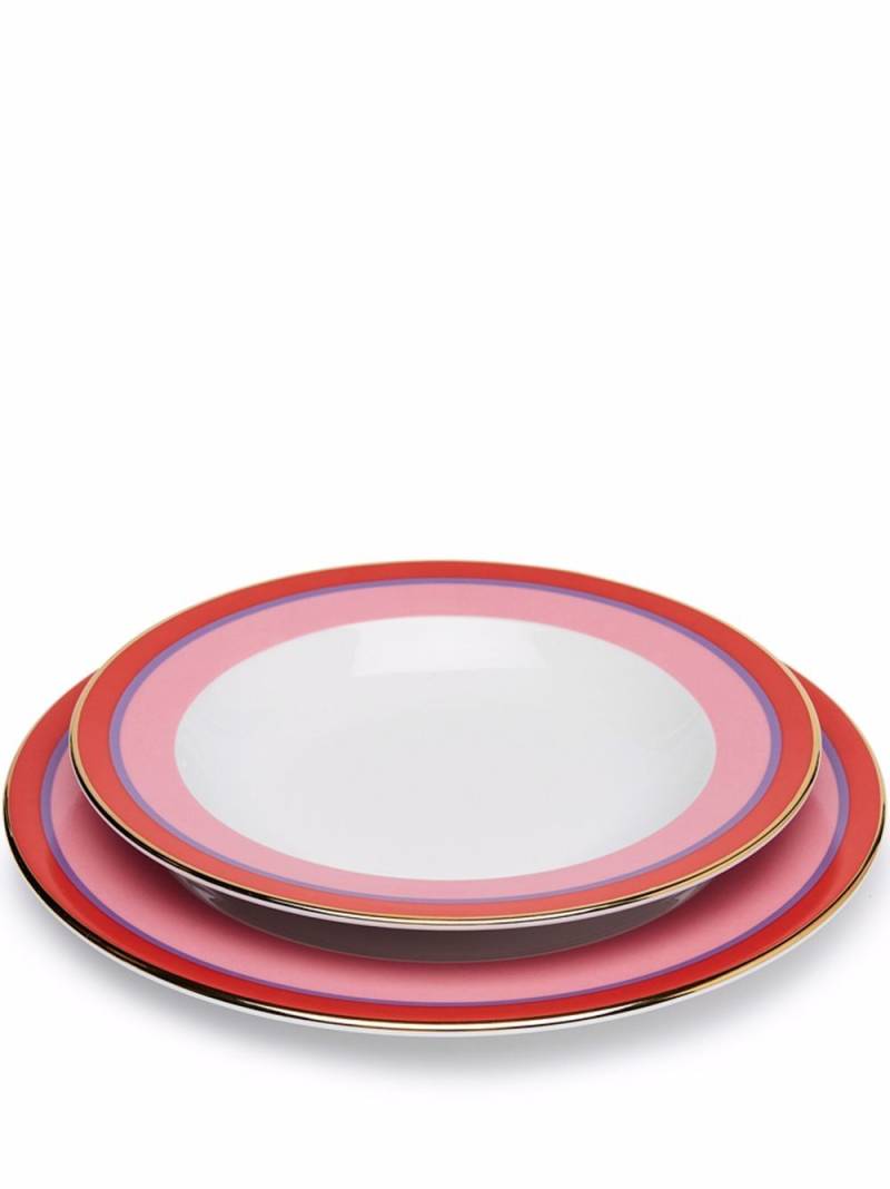 La DoubleJ set of 2 soup and dinner plates - Pink von La DoubleJ