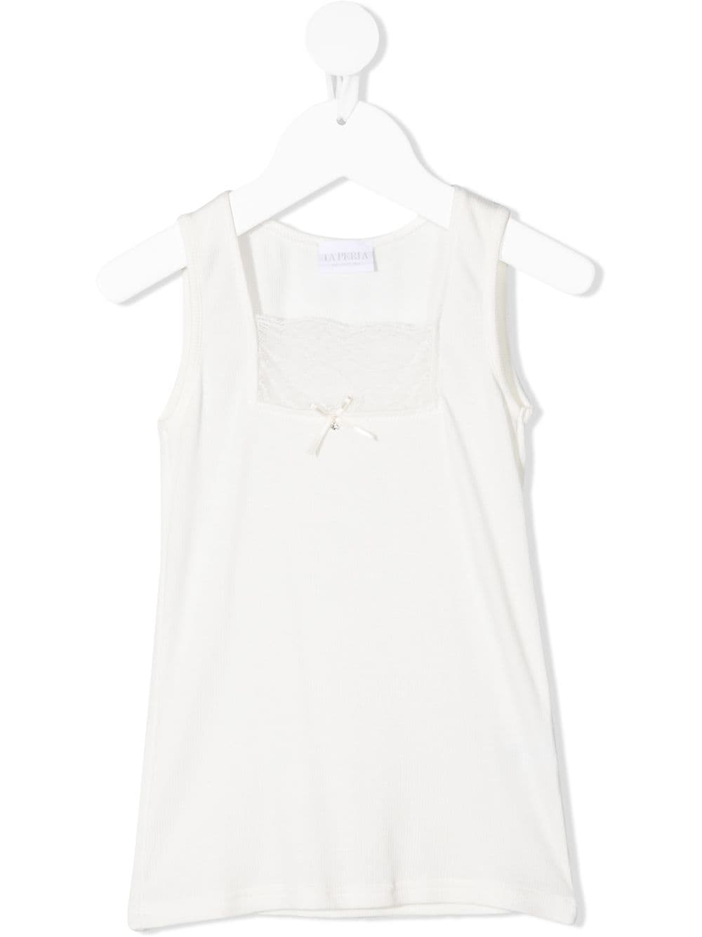 La Perla Kids lace-panel sleeveless top - White von La Perla Kids