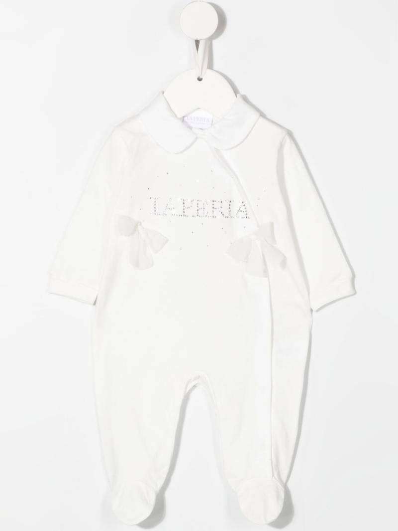 La Perla Kids logo-embellished babygrow set - White von La Perla Kids