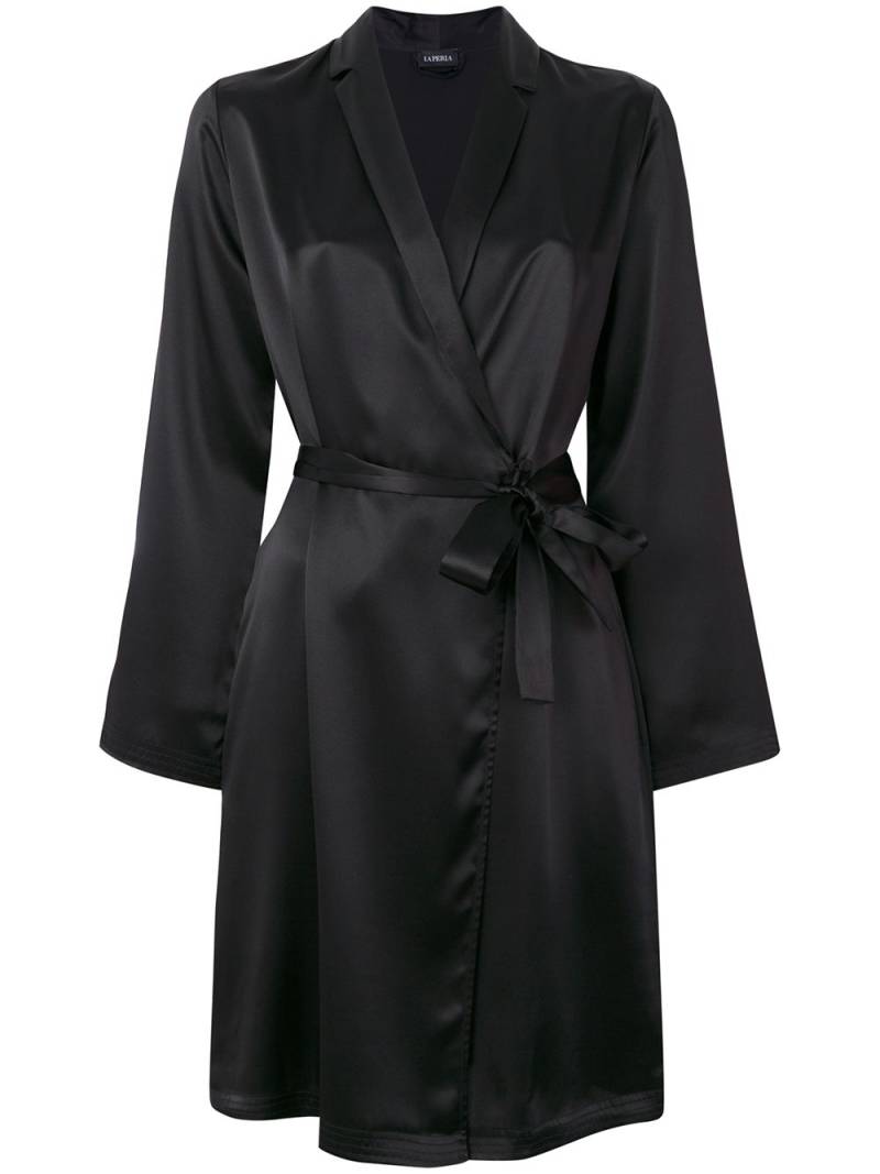 La Perla Silk short robe - Black von La Perla