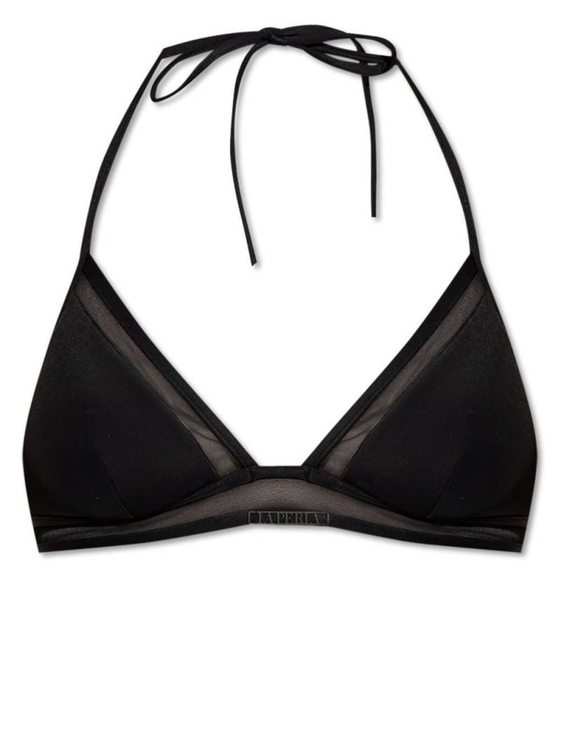 La Perla logo-plaque panelled bikini top - Black von La Perla