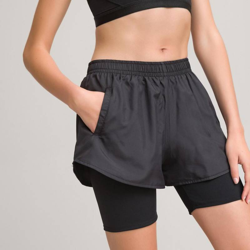 2-in-1-sportshorts Damen Schwarz M von La Redoute Collections