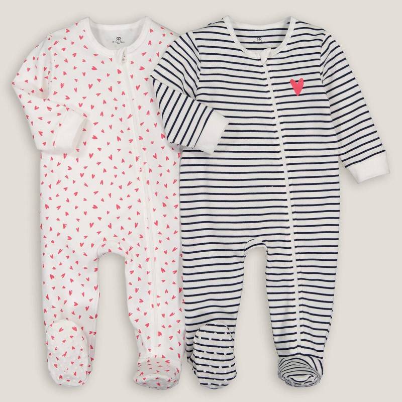 2er-pack Bedruckte Strampler Aus Baumwolle Unisex Rot 0-3M von La Redoute Collections