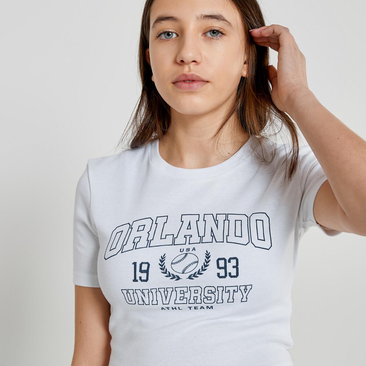2er-pack Cropped-shirts Mit Campusmotiv Mädchen Blau XXS von La Redoute Collections