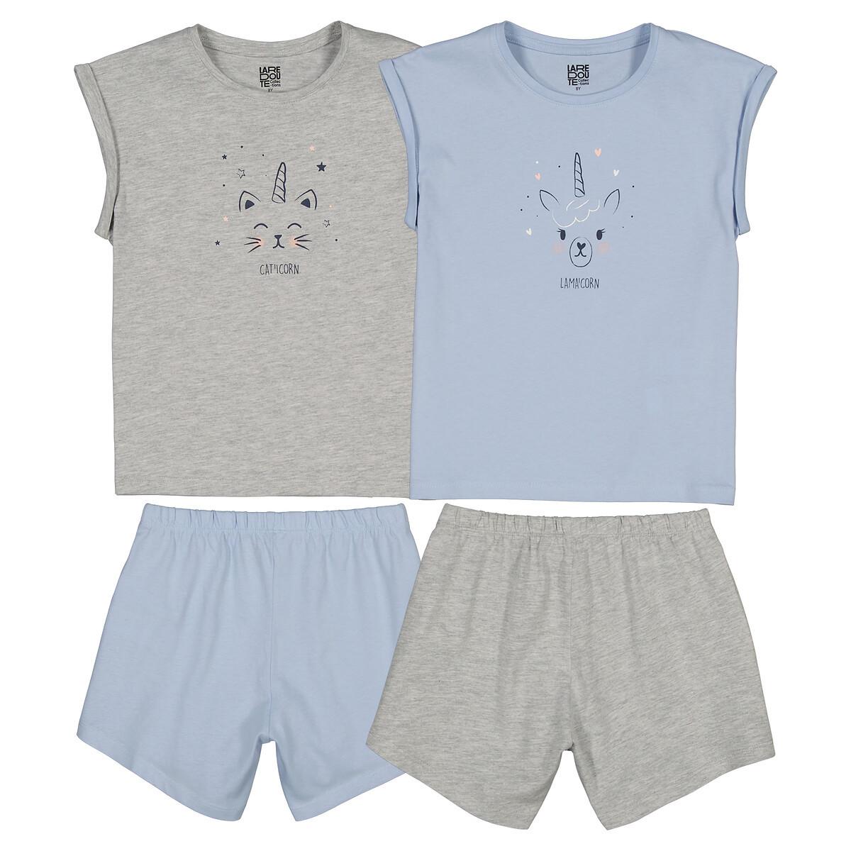 2er-pack Kurzpyjamas Aus Baumwolljersey Mädchen Grau 102 von La Redoute Collections