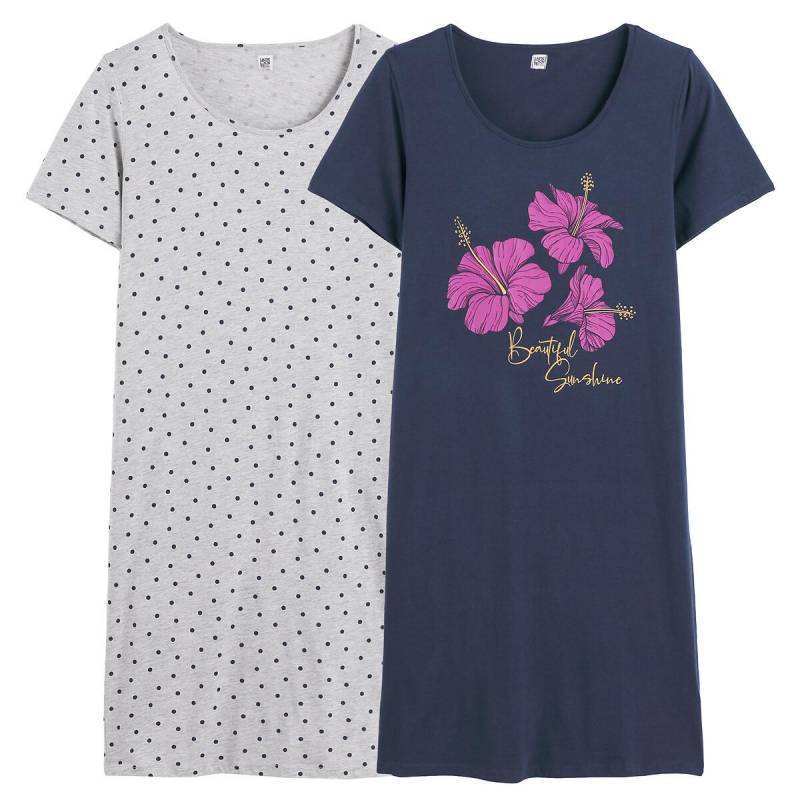 2er-pack Nachthemden Damen Weiss Bedruckt 33/34 von La Redoute Collections