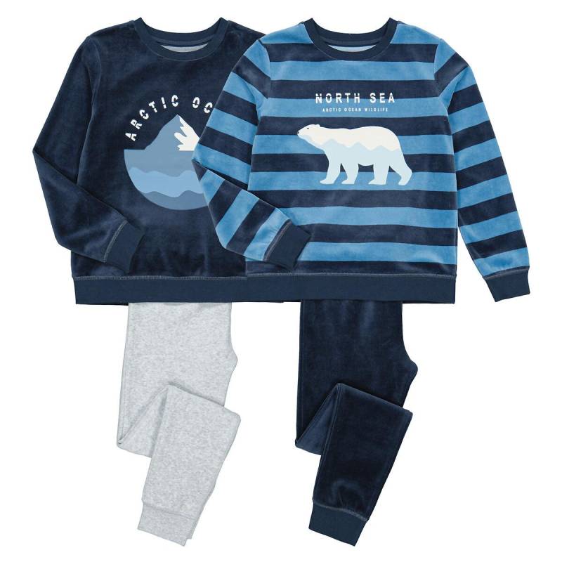 2er-pack Samt-pyjamas Jungen Blau 114 von La Redoute Collections