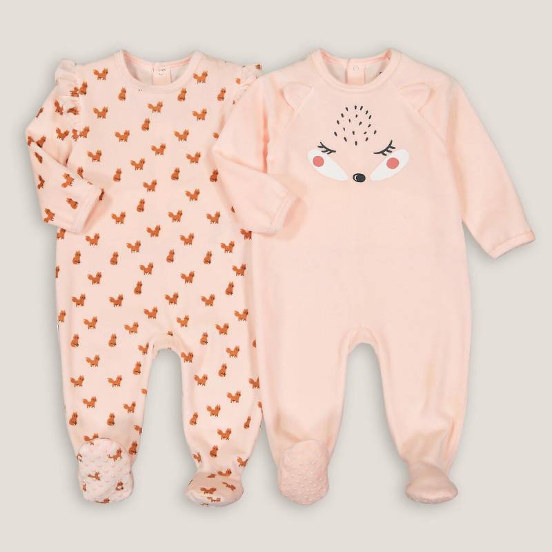 2er-pack Samt-strampler Unisex Rosa 12 mese von La Redoute Collections