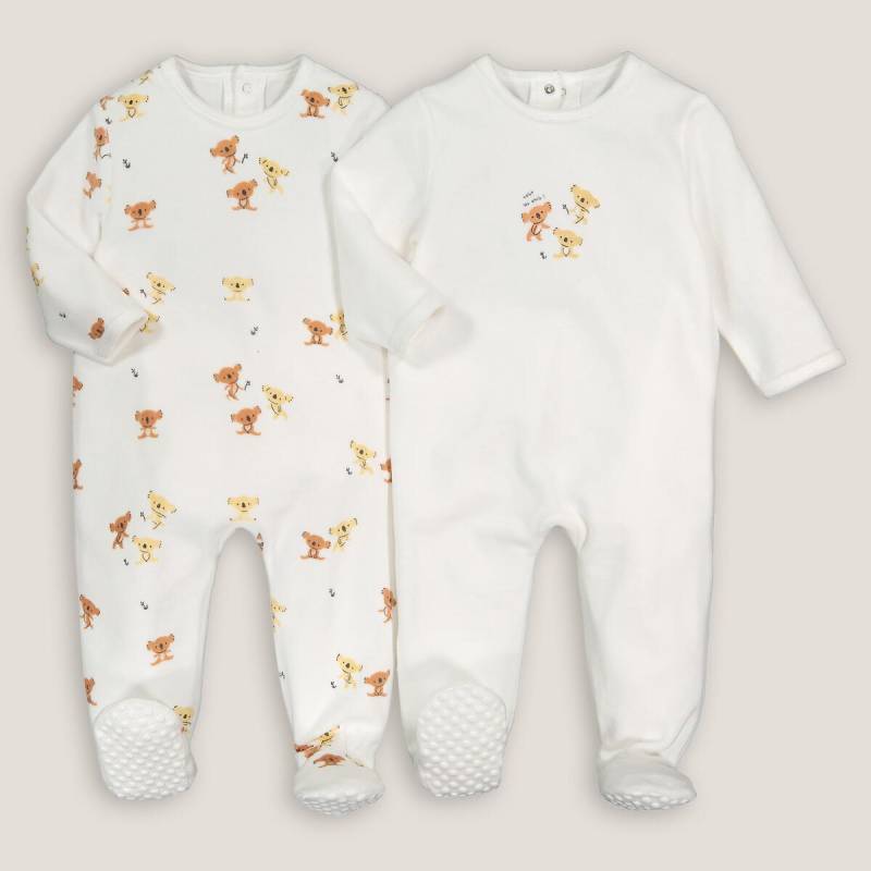 2er-pack Strampler Aus Samt Unisex Beige 0-3M von La Redoute Collections