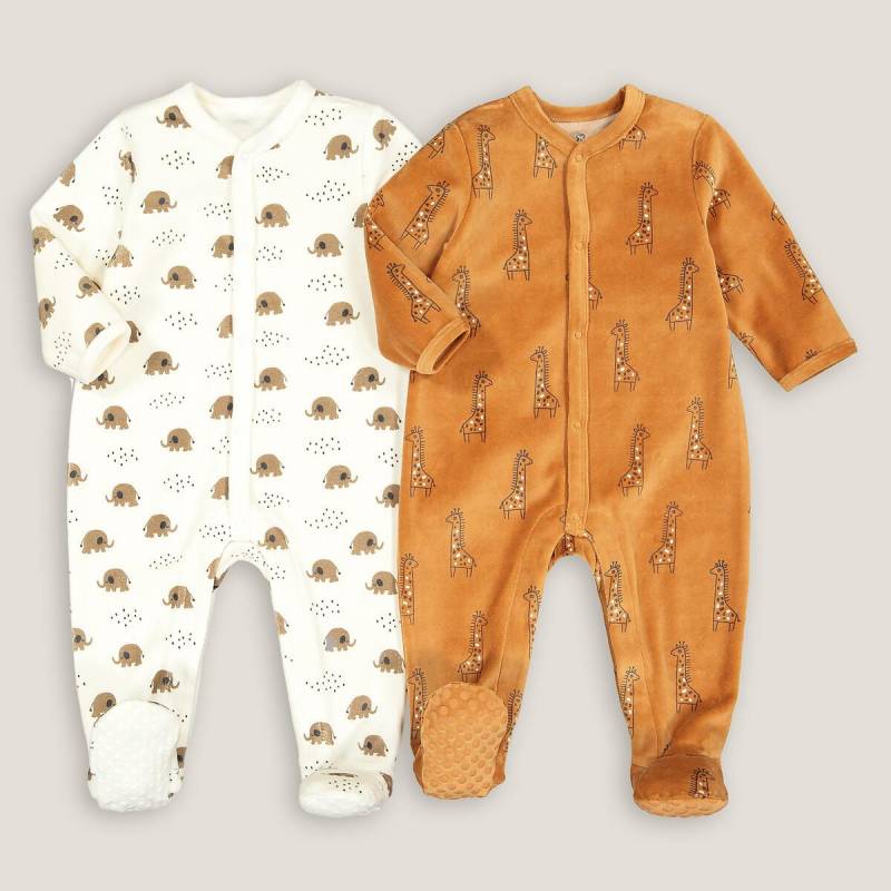 2er-pack Strampler Aus Samt Unisex Beige 0-3M von La Redoute Collections