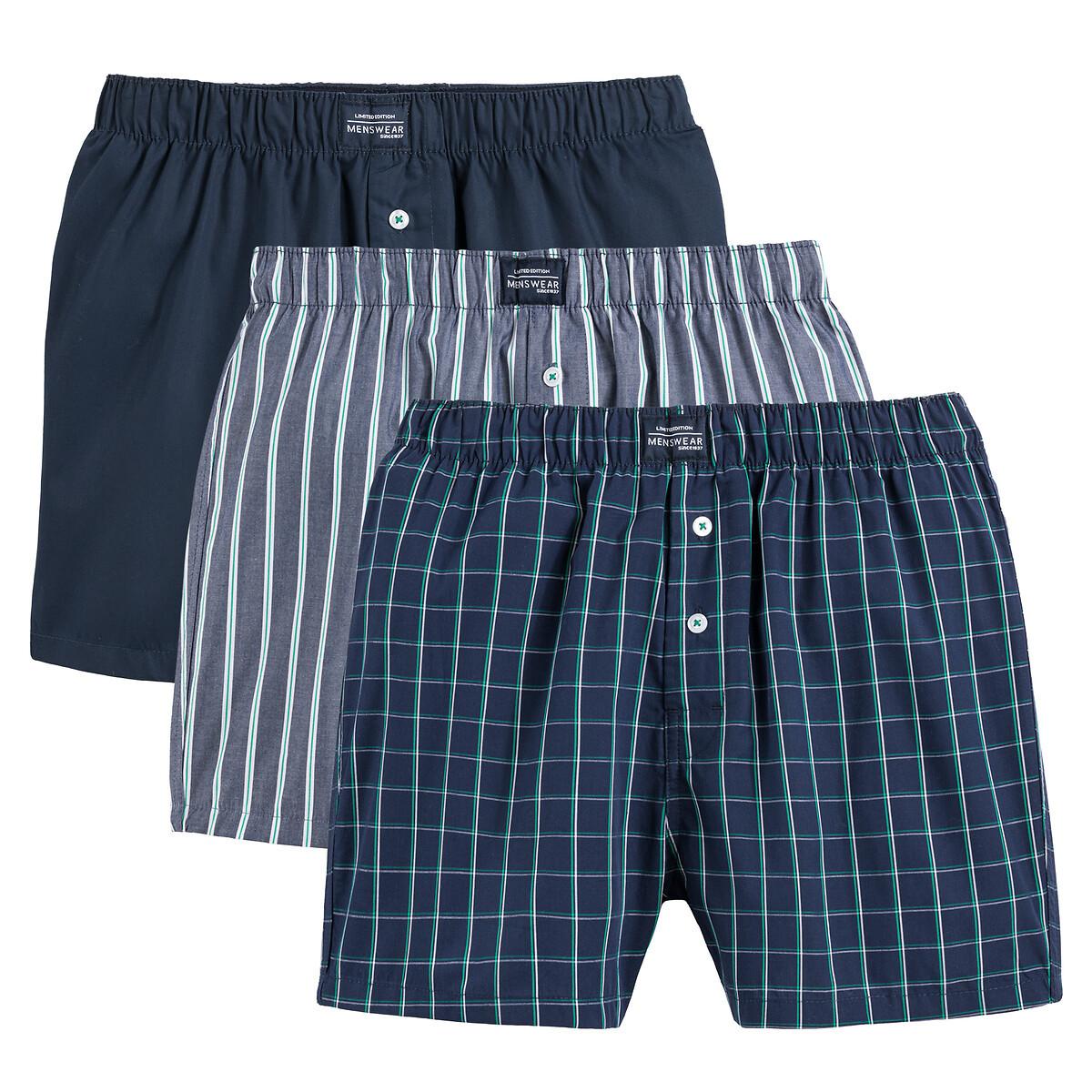 La Redoute Collections - 3er-Pack Boxershorts, für Herren, Blau, Größe L von La Redoute Collections