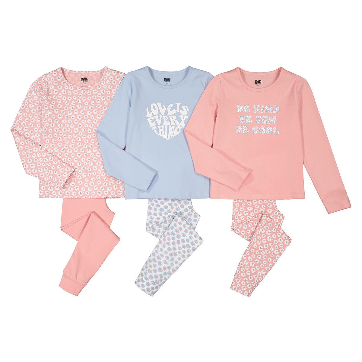 3er-pack Pyjamas Aus Baumwolle Mit Leopardenmotiven Mädchen Rosa 126 von La Redoute Collections