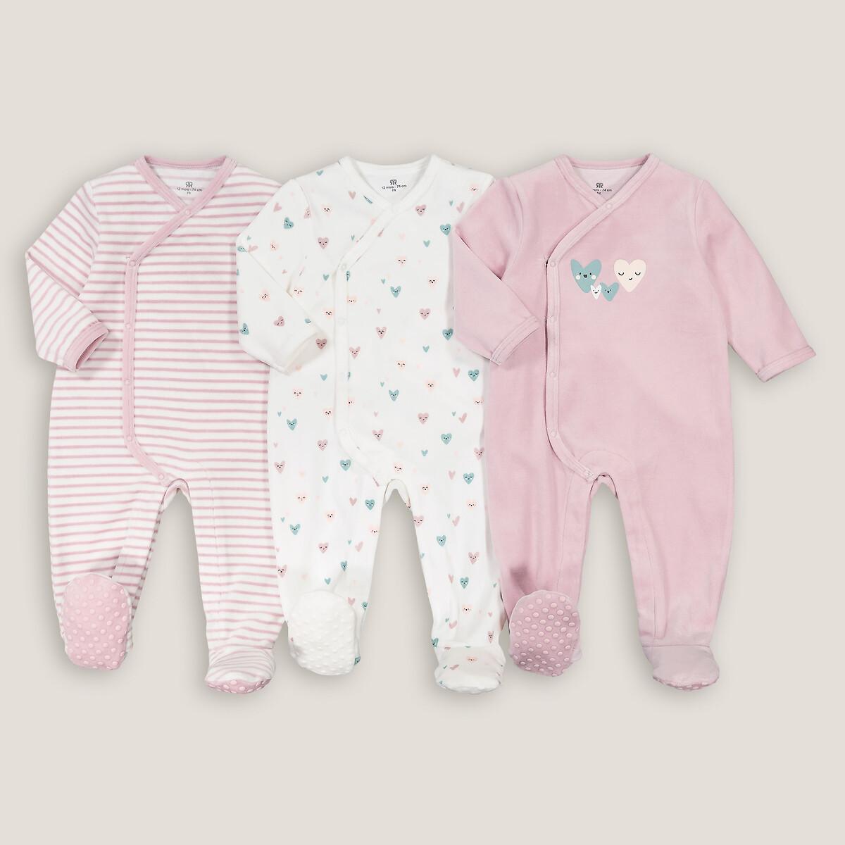 3er-pack Samt-strampler Unisex Weiss 12 mese von La Redoute Collections