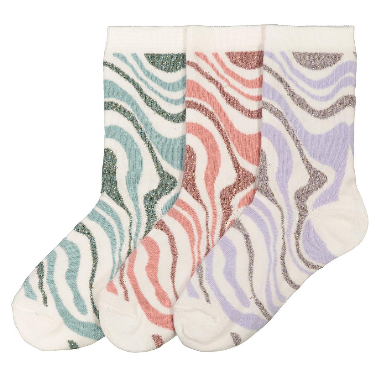 3er-pack Socken Mit Zebramuster Damen Weiss Bedruckt 35-37 von La Redoute Collections