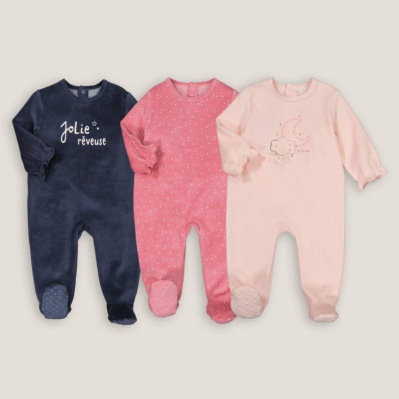 3er-pack Strampler Aus Samt Unisex Blau 0-3M von La Redoute Collections