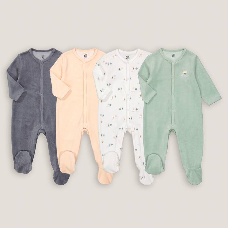 4er-pack Strampler Aus Samt Unisex Multicolor 0-3M von La Redoute Collections