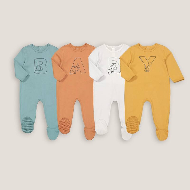 4er-pack Strampler Mit Fuss Unisex Blau 12 mese von La Redoute Collections