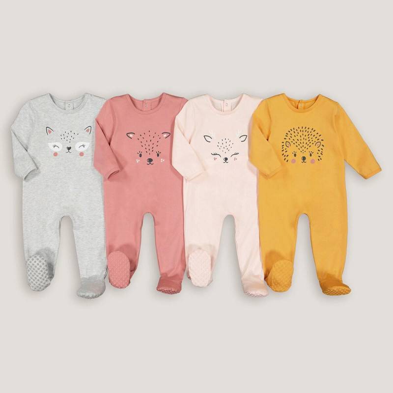 4er-pack Strampler Mit Tiermotiv Unisex Grau 12 mese von La Redoute Collections