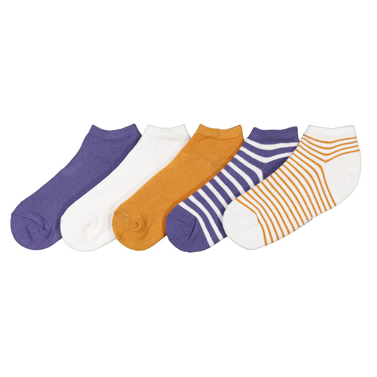 5 Paar Sneakersocken Damen Weiss Bedruckt 38/41 von La Redoute Collections