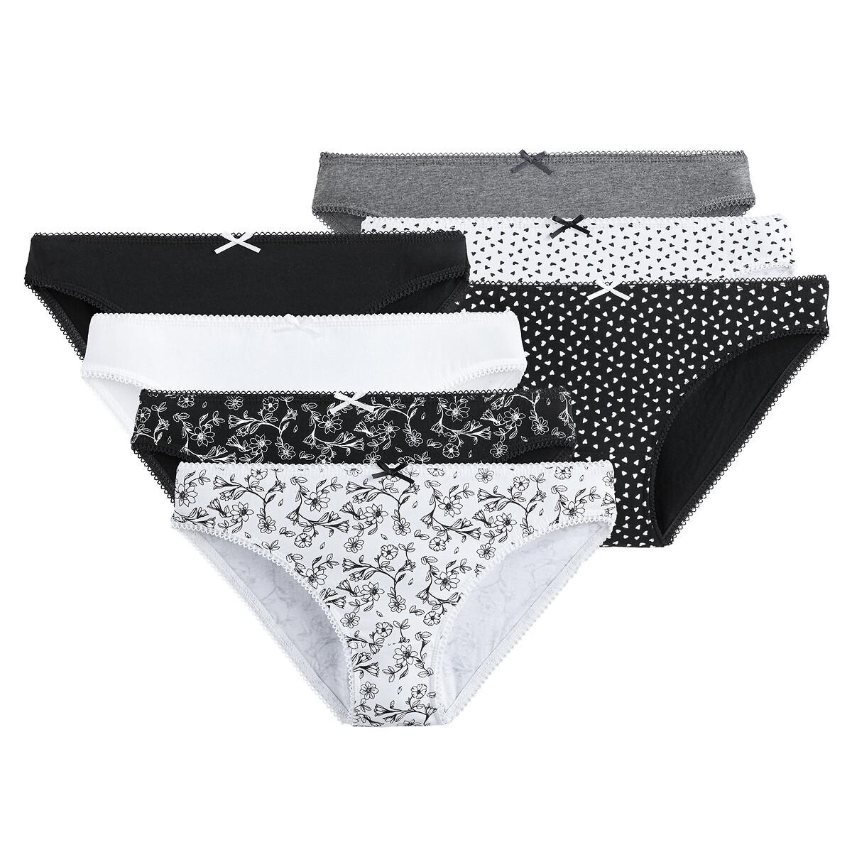 7er-pack Slips Aus Baumwolle Damen Weiss Bedruckt 33/34 von La Redoute Collections