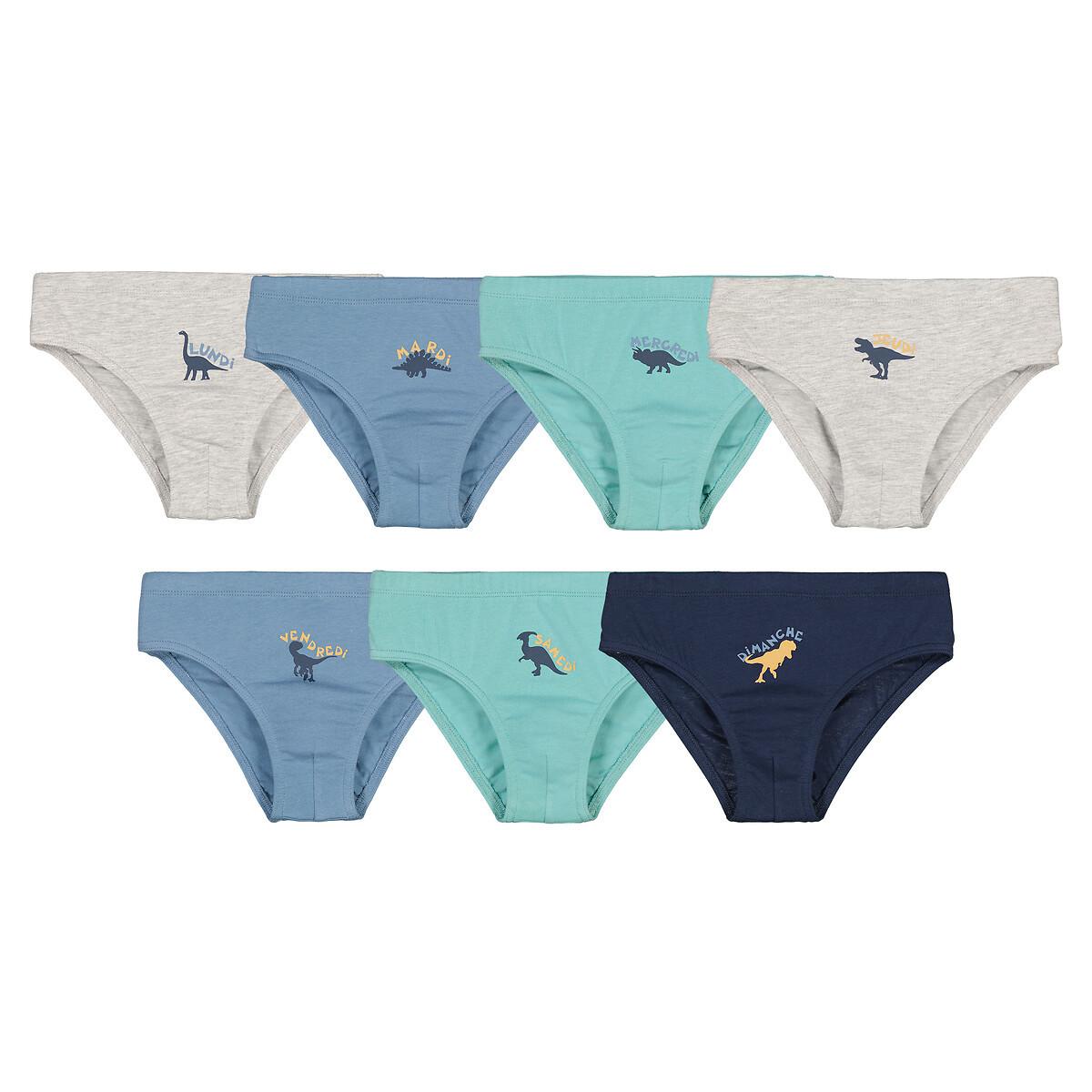 7er-pack Slips Dinosaurier Jungen Blau 10-12A von La Redoute Collections