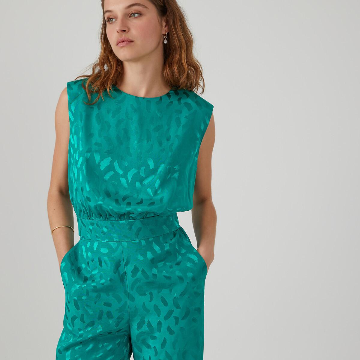 Ärmellose Cropped-bluse Mit Rundem Ausschnitt Damen Grün 42 von La Redoute Collections