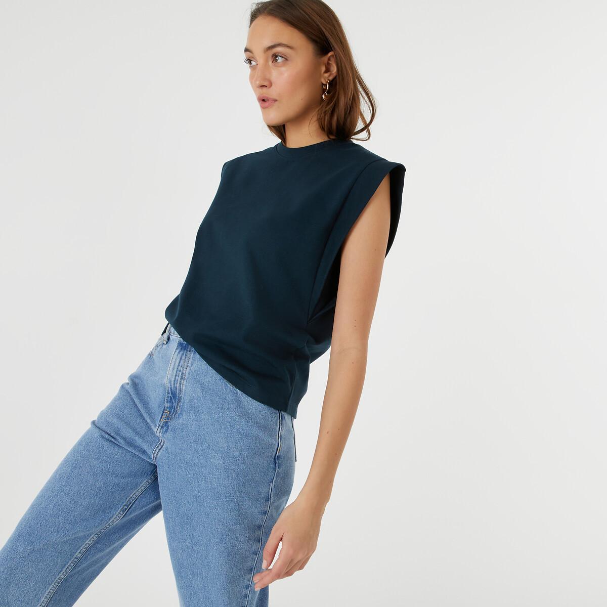 La Redoute Collections - Ärmelloses Top mit rundem Ausschnitt, für Damen, Blau, Größe L von La Redoute Collections