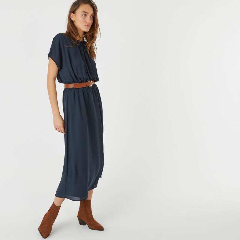 Ausgestelltes Maxikleid Mit Gesmokter Taille Damen Blau 38 von La Redoute Collections