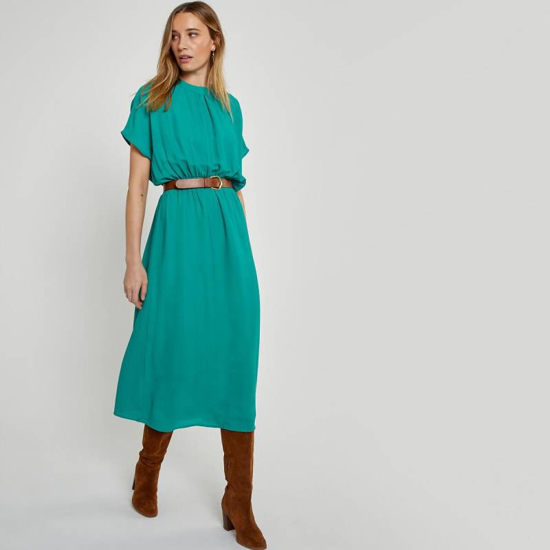 Ausgestelltes Maxikleid Mit Gesmokter Taille Damen Grün 36 von La Redoute Collections