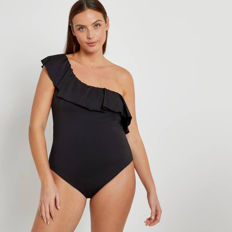 Badeanzug In Asymmetrischer Form Damen Schwarz 42 von La Redoute Collections