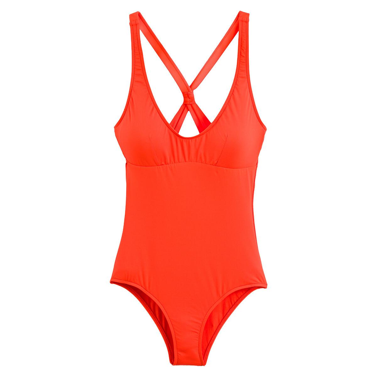 Badeanzug Mit Schwimmerrücken Damen Orange 38 von La Redoute Collections