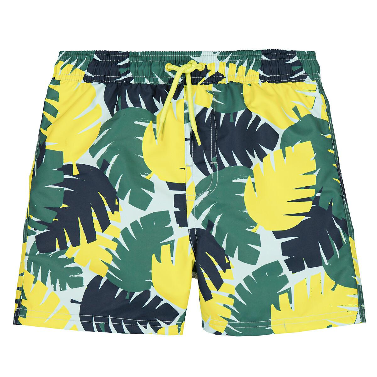 Badeshorts Mit Tropischen Blättern Jungen Grün 102 von La Redoute Collections