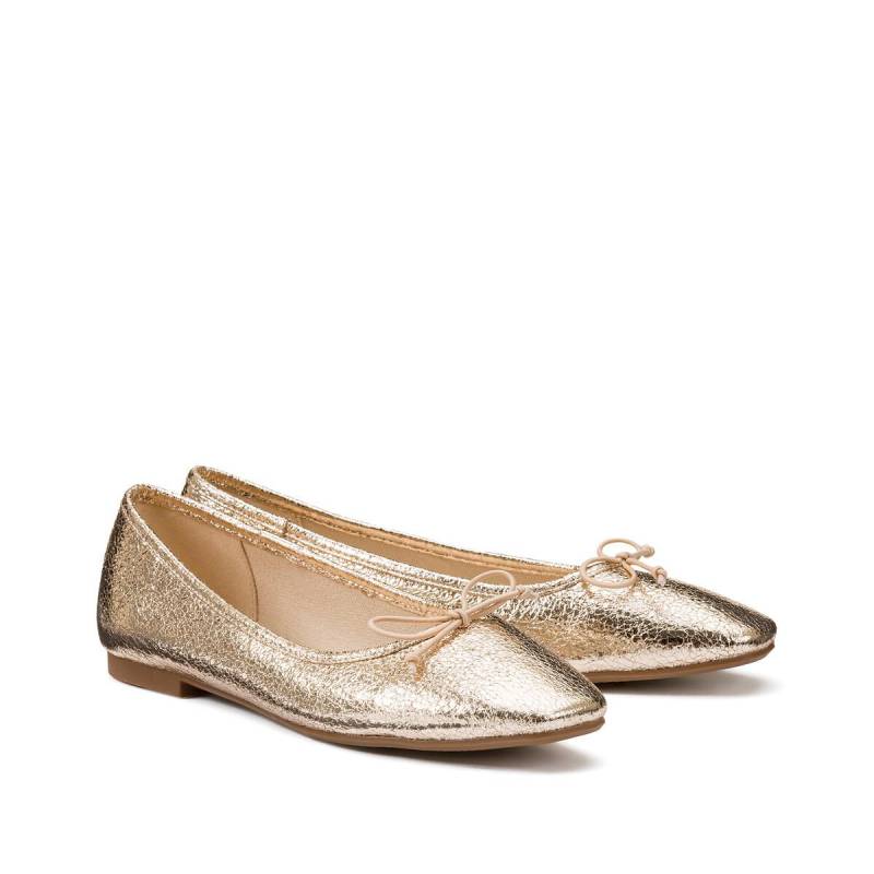 Ballerinas In Metallic-optik Damen Gold 38 von La Redoute Collections